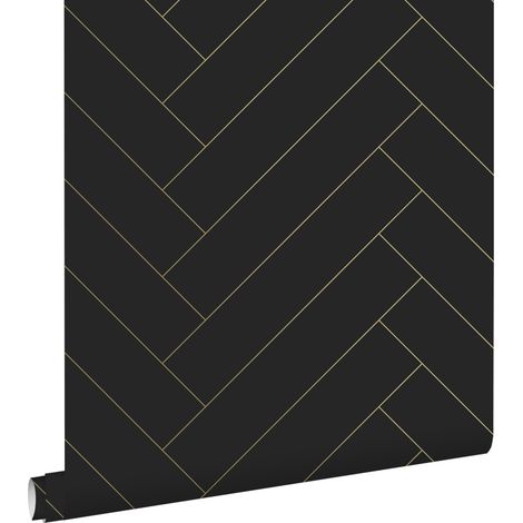 papier peint chevron noir et or - ESTAhome (1/5)