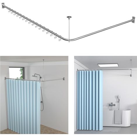 Barre de douche en forme de L, 100-120x100-190cm (1/5)