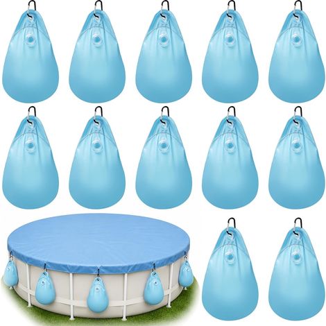 12 Pièces Poids Couverture Piscine Sac eau Bâche Piscine Poids Bâche Piscine Crochet Sacs eau Piscine PVC Alourdir Bâches Piscineet (1/5)
