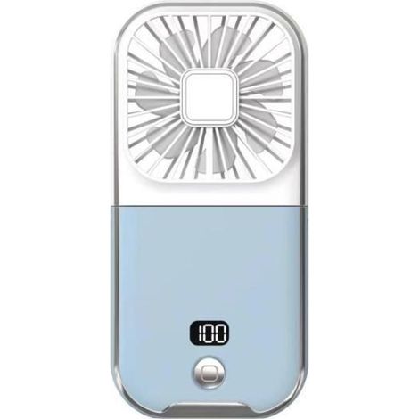 Ventilateur cou USB rechargeable portable bleu - Fraîcheur mains libres et confortable (1/4)