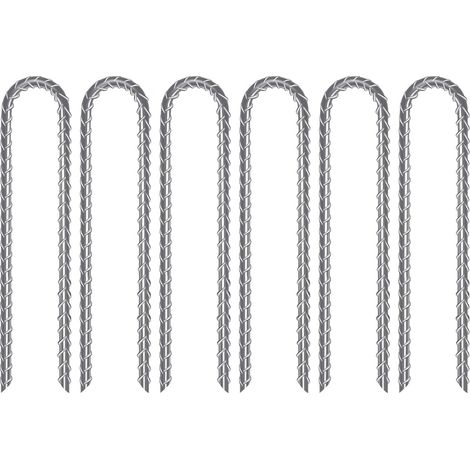 CCYKXA Set mit 6 U-förmigen Erdnägeln, robusten Erdspießen aus verzinktem Stahl für Trampolin, Campingzelt und Garten (1/5)