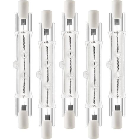 Ampoule halogène linéaire R7S 118 mm 300 W 230 V, dimmable, pour la construction. (1/4)
