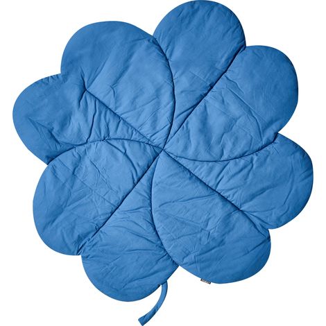 Alfombra de juegos infantil moderna con forma de trébol funda de algodón acolchado 110 x 110 cm accesorio habitación infantil azul Acadine