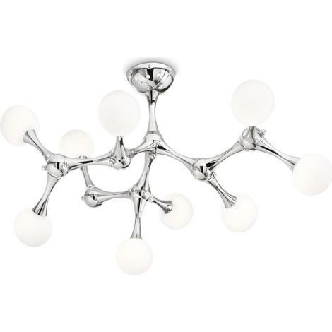 Ideal Lux Nodino - 9 Luz de techo a ras de techo de varios brazos, mediana, cromada, G9