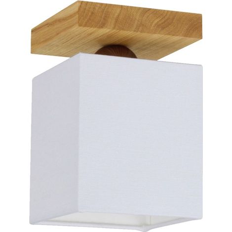 Plafonnier en Chêne huilé Design Carré Lumineux 1 Tête INGER (1/2)