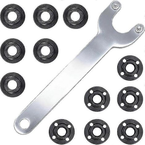 Ensemble écrou et clé pour meuleuse d'angle 58″-11 compatible avec les meuleuses d'angle Milwaukee, DeWalt, Makita, Ryobi et 4,5″, 5″ et 7″ (HF) (1/5)