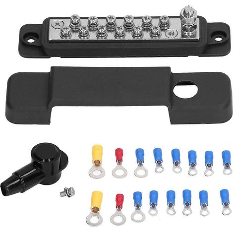 Stromverteiler-Klemmenblock, Sammelschiene mit 12 Bolzen, Verteilerblock-Sammelschiene mit Abdeckung für