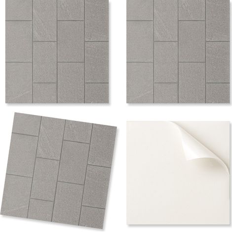 Paquete de baldosas autoadhesivas de PVC con dise帽o de piedra, 20x20x20 cm.
