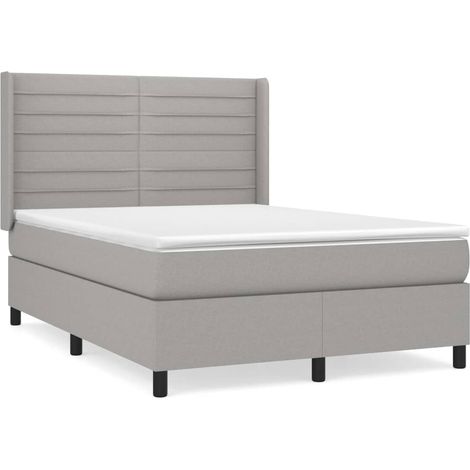Maison Exclusive - Giroletto a Molle con Materasso Grigio Chiaro 140x190cm Tessuto