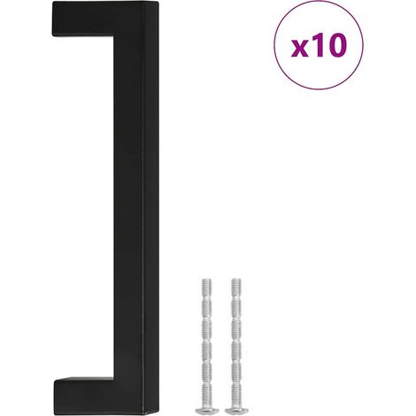 vidaXL Tiradores para armarios 10 uds acero inoxidable negro 128 mm (1/2)