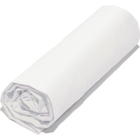 Drap Housse - COTE DECO - Blanc - 140x190 cm - Bonnet 25 cm - OEKO-TEX