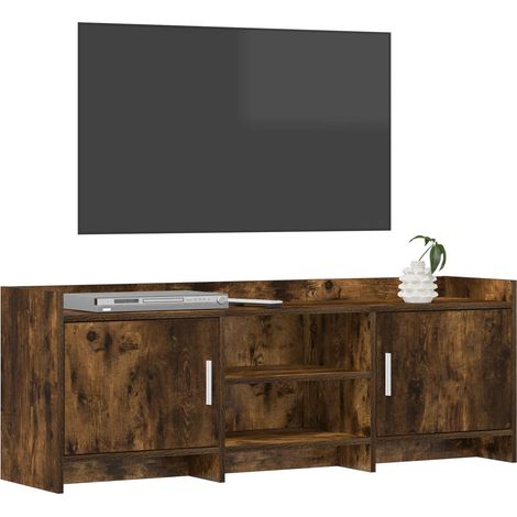 Mobile TV Armadietto TV Mobile Porta TV 130 x 33 x 47 cm Rovere Fumo Legno ingegnerizzato (1/5)