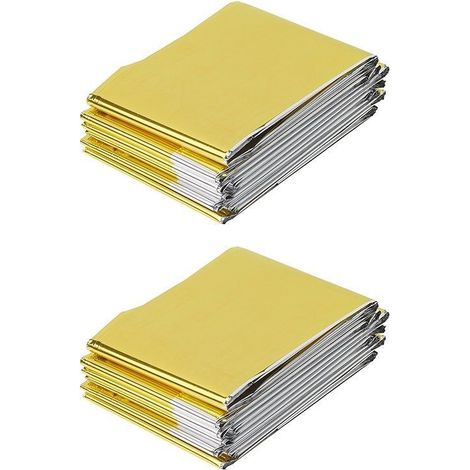 Couverture de survie 510394 – Lot de 2 – Dimensions 210 cm x 160 cm – Matériau isolant pour situations d'urgence – (1/5)