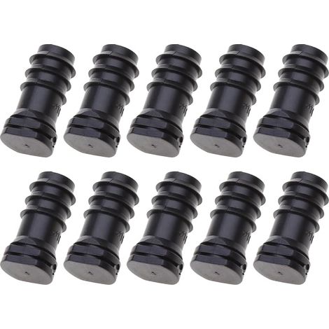 Lot de 10 raccords de tuyau d'arrosage en plastique de 16 mm, joint, bouchon pour système d'irrigation goutte à goutte (1/4)