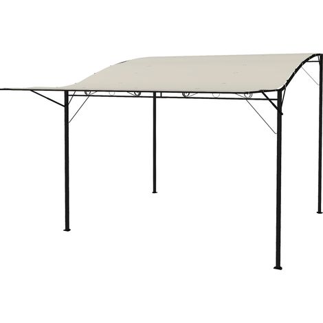 Pavillon pliable avec extension de toit, résistant aux intempéries, 3 x 2,5 m, blanc crème (1/5)