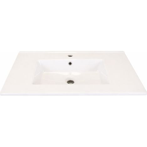 Plan Vasque Céramique à Poser EQUINOX L81cm Blanc Brillant - 551050