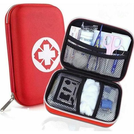 Trousse de premiers soins, mini bottes médicales pour voiture, voyage, bureau, randonnée, sport, maison, affaires (rouge) (1/4)