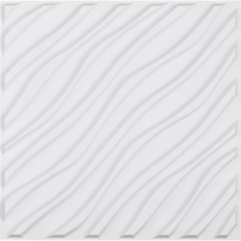 Installation simple panneaux muraux 3D PVC lot de 12, 50x50 cm, décoration murale et plafond, couverture 2,97 m² (1/5)