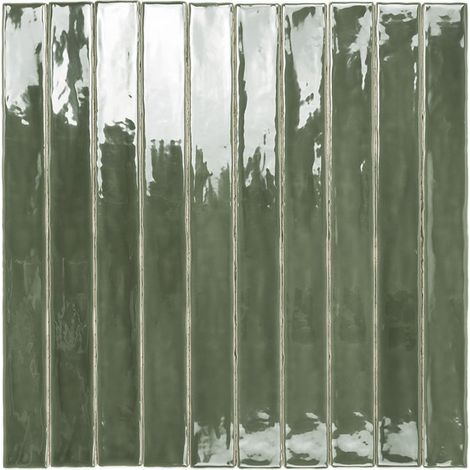 Carrelage Mur Ceramic Connection Green Brillante 5x50 cm