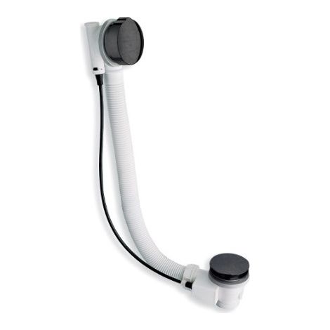 Vidage Baignoire à câble 57cm automatique Chromé Noir Brossé - CRISTINA ONDYNA VB41775
