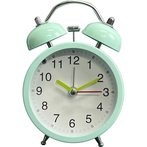 Despertador Vintage Metálico 7,6 cm con Luz Nocturna y Segundero Silencioso – Ideal para Habitación Infantil (1/5)