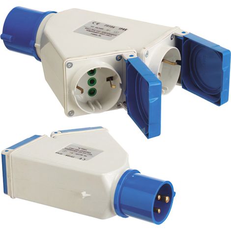 Adaptateur wolfpack 8015450731147 double Schuko robuste 12x18 cm