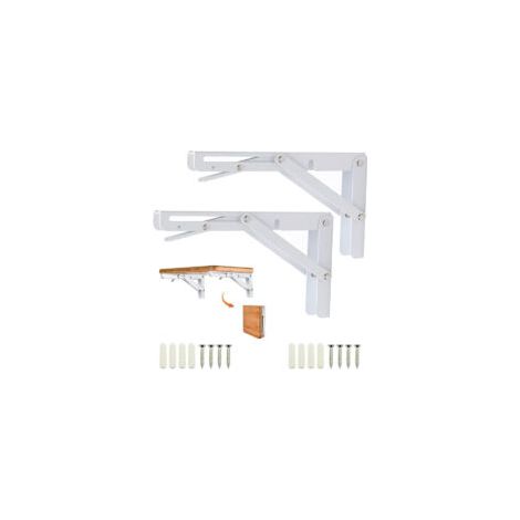 Staffa pieghevole da 200 mm, 2 pezzi, supporto per consolle pieghevole nero, staffe per mensole pieghevoli resistenti, supporto per consolle pieghevole retrattile, staffa per mensola, per garage, cuci