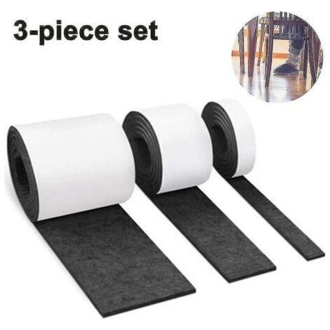 3 rolls of self-adhesive felt compatible with furniture and sliding mats of any shape