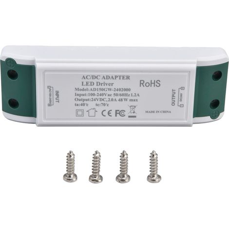 LED-Transformator 24V DC 2A 48W Konstantstrom-LED-Netzteil für Heim und Büro AC100–240V (1/5)