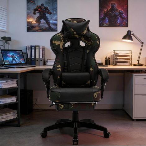 Bürostuhl Gamingstuhl mit Fußstütze höhenverstellbar OKMYHOME (1/5)