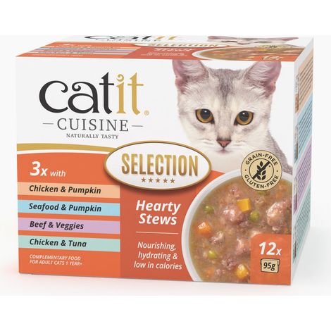 Catit Cuisine Selection Guisos para Gatos - Pack Variado de 12 (1/3)