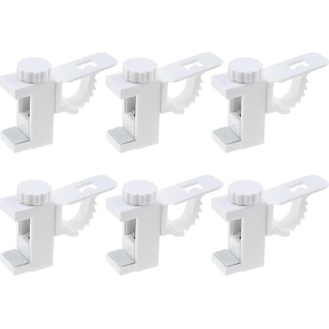 Juego de 6 barras transversales ajustables para cortinas, gancho para toallas, soporte para barra de cortina sin perforación giratoria, apto para cortinas o armarios. (1/5)