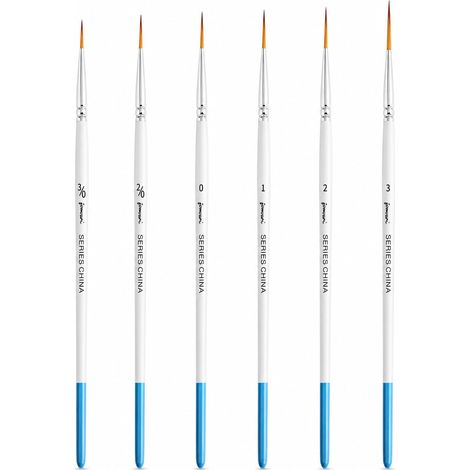 6 Brush Pinceau Liner – Pinceau Fin en Nylon Manche en Bois de Bouleau (1/5)