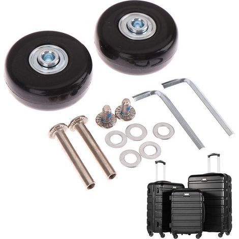 Kit de remplacement de roue de valise [45 mm] Roulette de valise Bagages Réparation de valise Amortisseur de roue en caoutchouc Roue pivotante universelle de remplacement Roue de transport Remplacer l (1/4)