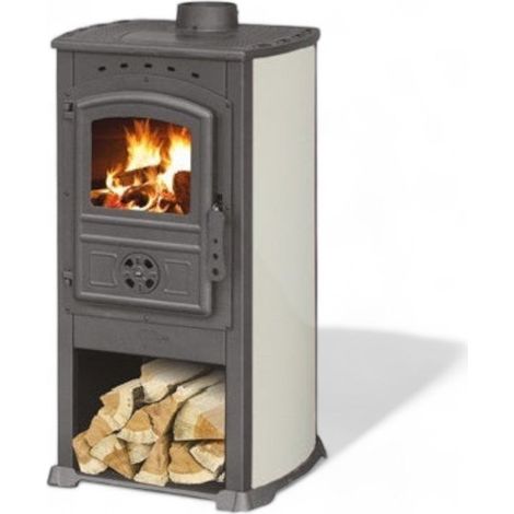 Stufa riscaldamento a legna con struttura in acciaio 7,3 kW - red (1/5)