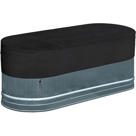 Housse de Protection pour Piscine Hors Sol 180x60x30 cm, Bâche de Couverture en Polyester 420D Imperméable, Anti-UV et Anti-Poussière pour Piscine Rectangulaire ou Ovale (1/3)