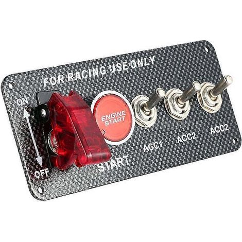 12V Zündschalter für Autos, Motorstartknopf, 3-Schalter-Rennpanel (1/5)