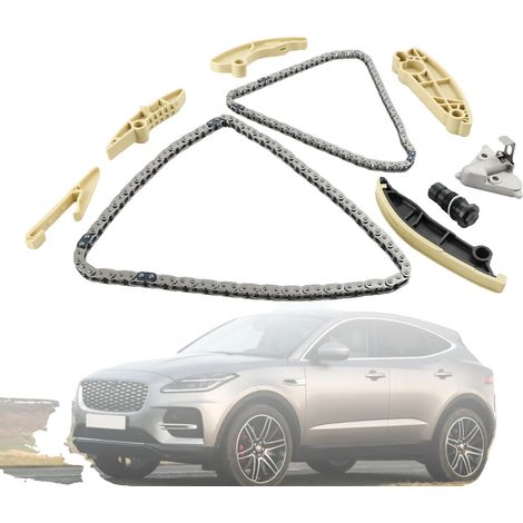 Kit catena di distribuzione, 2 catene, guide, tendicatena, compatibile con modelli Jaguar, cilindrata motore 1999cc (1/5)