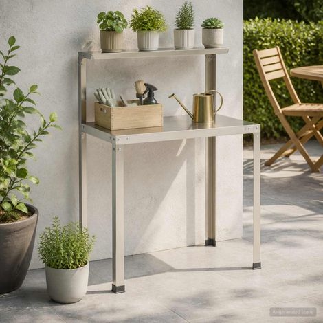 vidaXL Table de rempotage 60 x 50 x 104 cm Acier inoxydable Argenté (1/5)