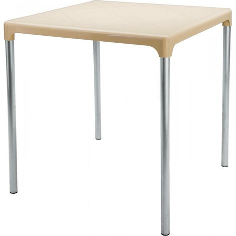 Tavolo quadrato avorio 70x70 Con Gambe In Alluminio pila 10 pezzi (1/2)