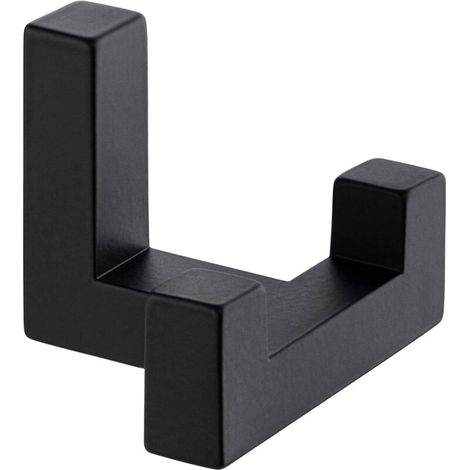 Crochet Mural Tetris Patère en Acier Massif Noir pour Manteau, Serviette, Chapeau, Vêtement et Peignoir Accessoire Résistant pour Chambre, Salle de Bain, Vestiaire 40 x 52 mm (1/5)