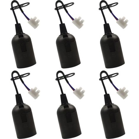 6 Stück E27-Leuchtmittel, Lampenträger, E27-Renovierungs-Leuchtmittel, Badezimmer-Leuchtmittel mit Chantier-Kabel, 4 A, 250 V, Leuchtensockel, Hängeleuchte (max. 60 W) (1/5)
