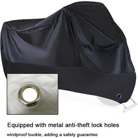 Housse de protection universelle pour moto 190T, imperméable et résistante au soleil, anti-poussière avec trous de verrouillage, sac de rangement pour vélo électrique (1/5)