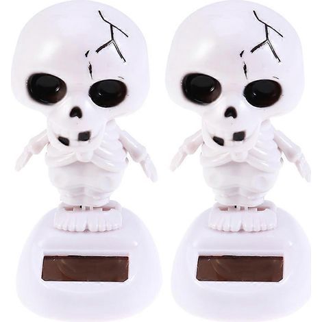 Set mit 2 solarbetriebenen Halloween-Dekorationen: tanzende Skelette und Geister für Autos – 10,00 x 6,00 x 5,00 cm (1/4)