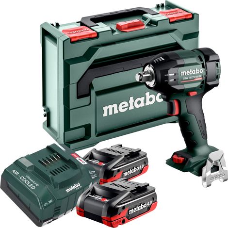 Metabo SSW 18 LTX 550 BL Visseuse à choc sans fil 18 V 550 Nm Brushless + 2x batterie LiHDX 4,0 Ah + chargeur + metaBOX