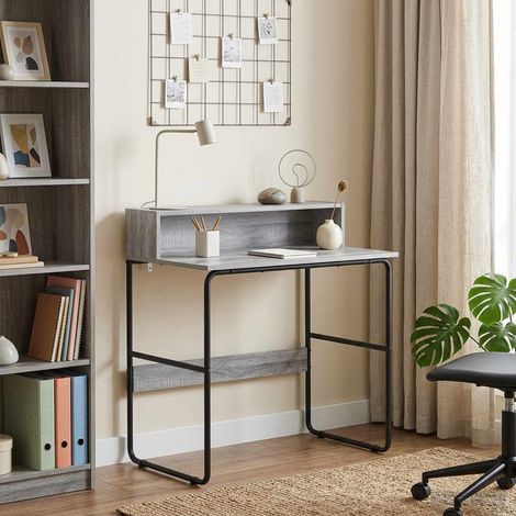 vidaXL Desk with Storage Grey Sonoma 80 x 50 x 91 cm (1/5)