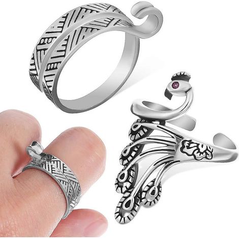 Set mit 2 Häkelringen, Strickringen, multifunktionalen Garnführungen, Fingerringen, praktischen Häkelringen (1/5)