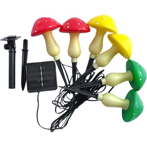 Guirlande lumineuse solaire en forme de champignon, décoration de jardin, lampe LED en forme de champignon (1/2)