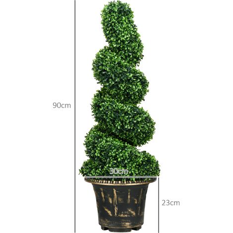 Ensemble de plantes artificielles de 2 plantes d’intérieur en buis résistantes aux UV,90 cm en pot de fleurs,pour intérieur et extérieur (1/5)