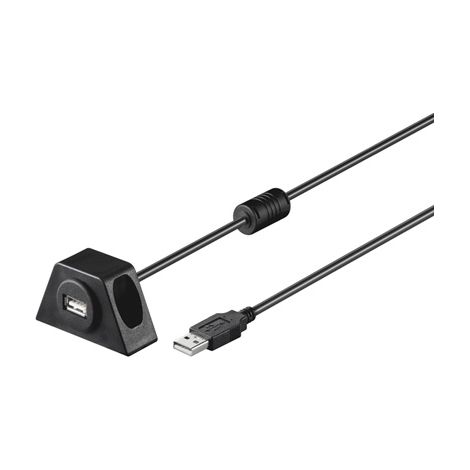 MANHATTAN Prolunga USB 2.0 da tavolo fissabile con viti, 2mt, col. nero